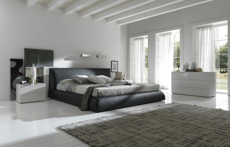 Bedroom Design Elegant Modern Black Bed Idea Comes With Extraordinary Gray Carpet Decor Plus Dazzling White Beam Ceiling Bedroom Decor X Helda Site Furnitures Home Design